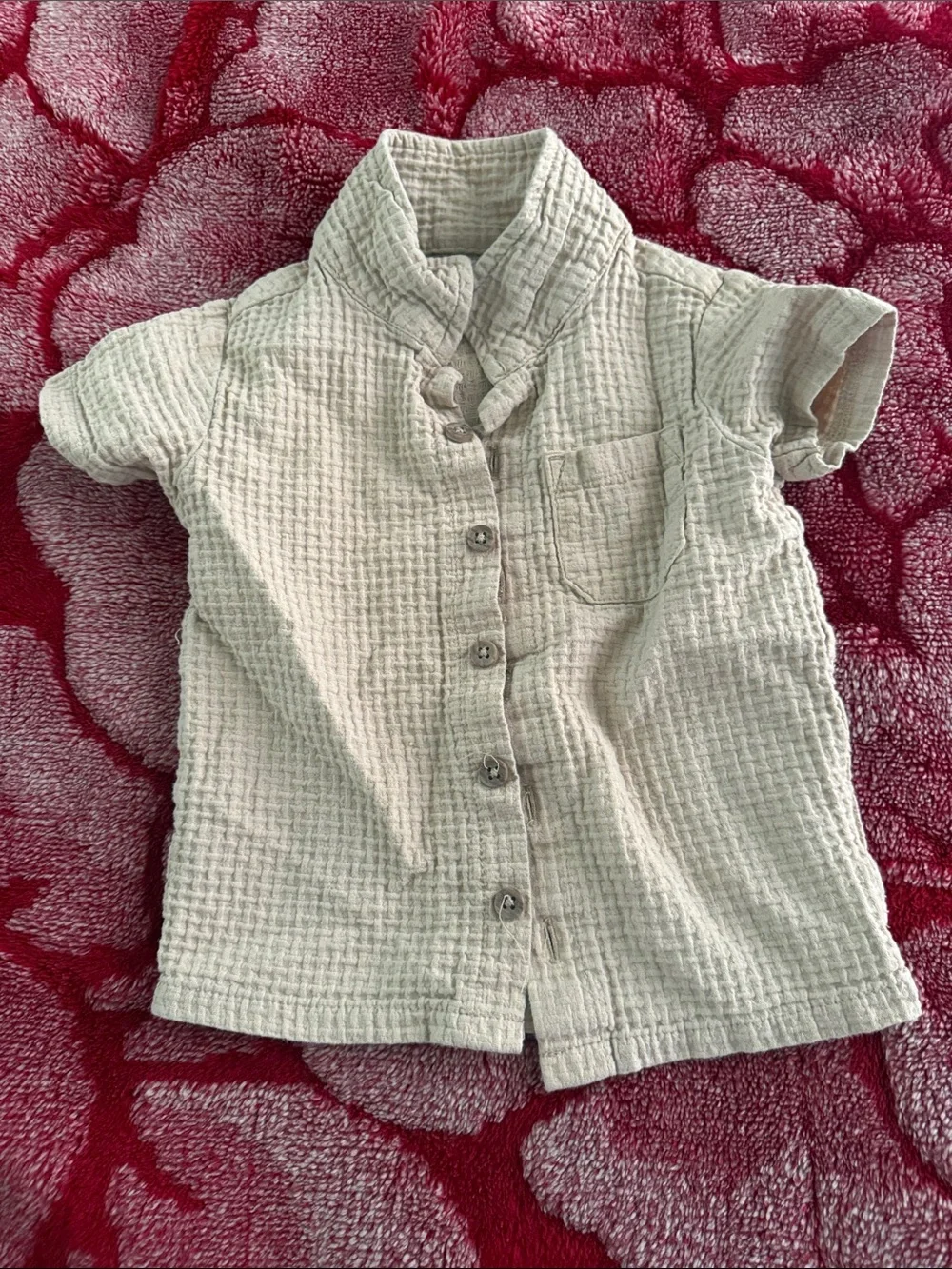 Kids khaki Waffle 3-Piece Outfit Set with Hat 18 months unisex